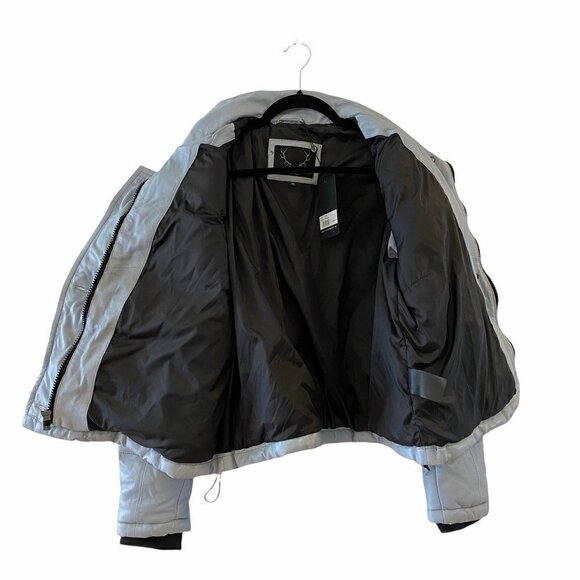 NEW Bod & Christensen Women's Puffer Jacket Ice Blue Double Breasted Leather XXL - Picture 3 of 8